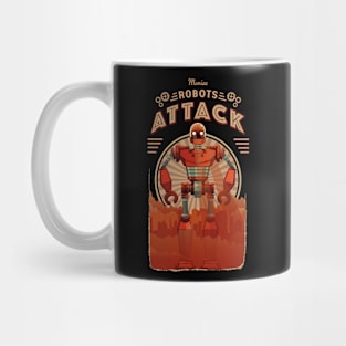 the attack of the maniac robots - vintage robot Mug